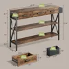 47" Console Table with 3 Drawers, Industrial Entryway Table with 3 Tier Storage Shelves 2
