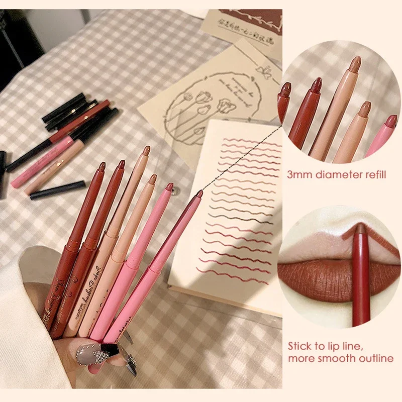 20 Colors Matte Lipstick Pen Nude Pink Matte Solid Lip Gloss Waterproof Long Lasting Lipstick Pencil Lip Liner Pen Lip Makeup 4