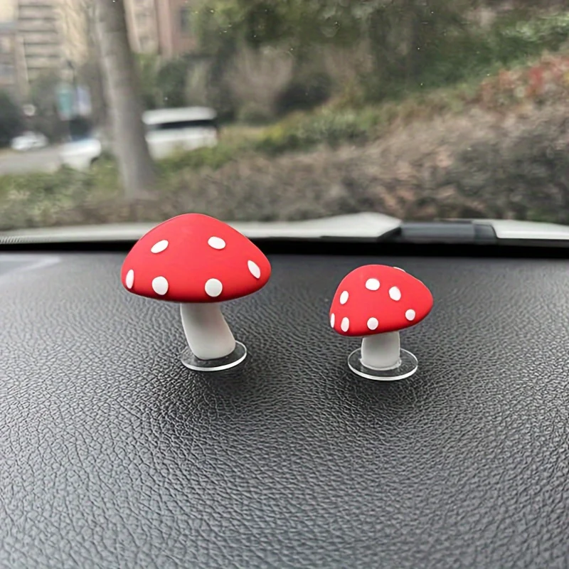 Decorazioni per auto della serie di decorazioni curative per funghi carini, nuovi ornamenti per console centrale per interni auto - Image 2