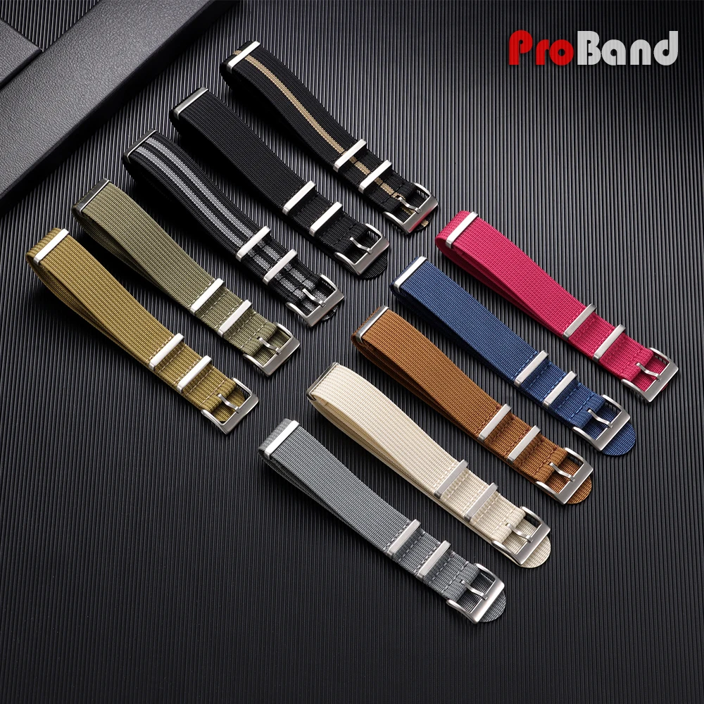 Durable Nylon Sport Watch Straps - Army Style Bracelet in Multiple Colors and Sizes