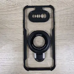 Luxury Magnetic Stand Ultra - Thin Transparent Acrylic Drop - Proof Phone Case for Nothing Phone 4A (Black with stand)