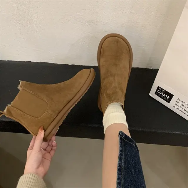 Snow Boots for Women 2025 New Autumn and Winter Popular Warm Cotton Shoes Fleece-Lined Thickeneded Boots Casual Short Botines 2