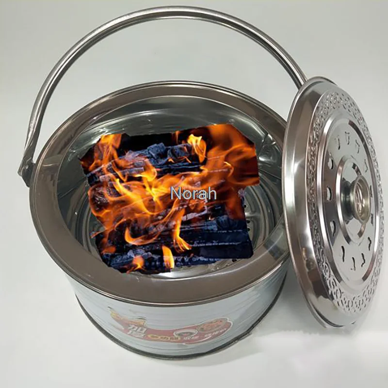 PortableCharcoalburningStoveCampingFirewoodStoveStainlessSteel