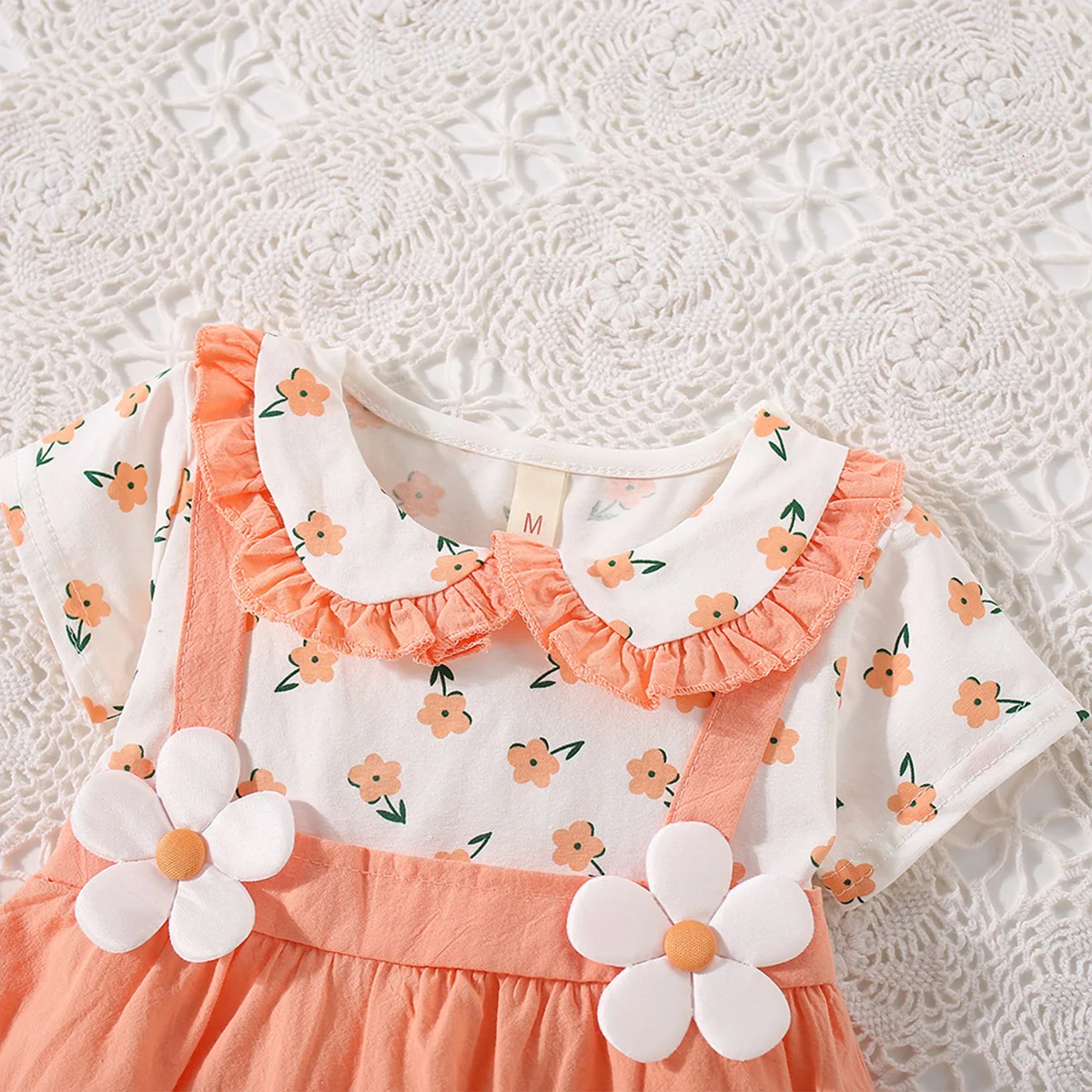 Baby Girl Dresses Summer Flower Printed Sweet Doll Collar Short Sleeved Children Clothing Baby girls dress baby girl dress