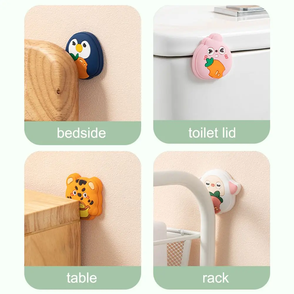 Animal Door Stoppers Wall Protection Safety Shock Absorber Door Handle Bumpers Wall Protectors Cartoon Tiger Sheep 1pc