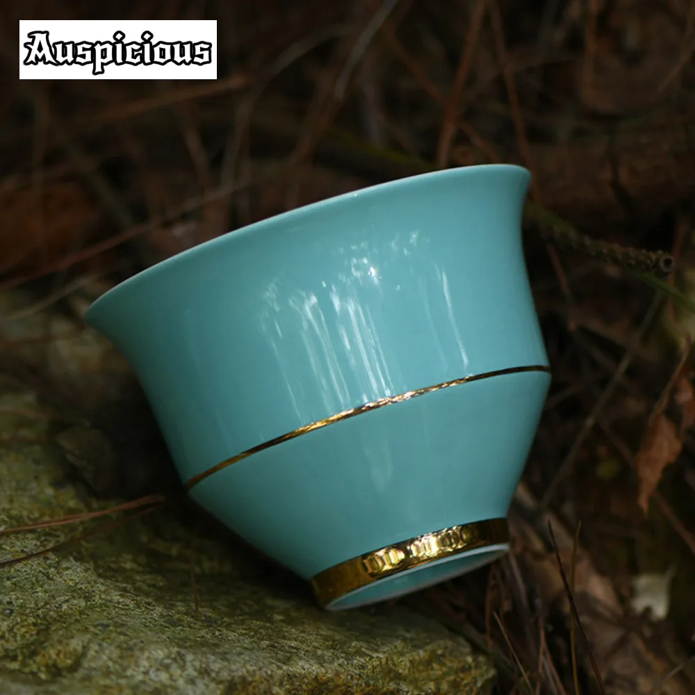 200ml Creative Peace White Pigeon Gaiwan Handmade Gold Paint Gaiwan Tea Tureen Tea Brewing Cover Bowl Chinese Teaset Decoration