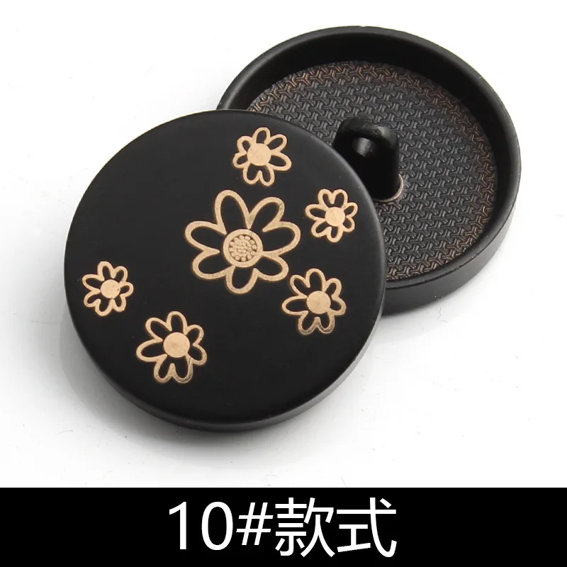 Neu eingetroffene goldene schwarze Metallknöpfe für Kleidung, 6 Stück, 18–27 mm, zum Basteln, Nähen, günstig, hohe Qualität, KD3017 – Detail 17