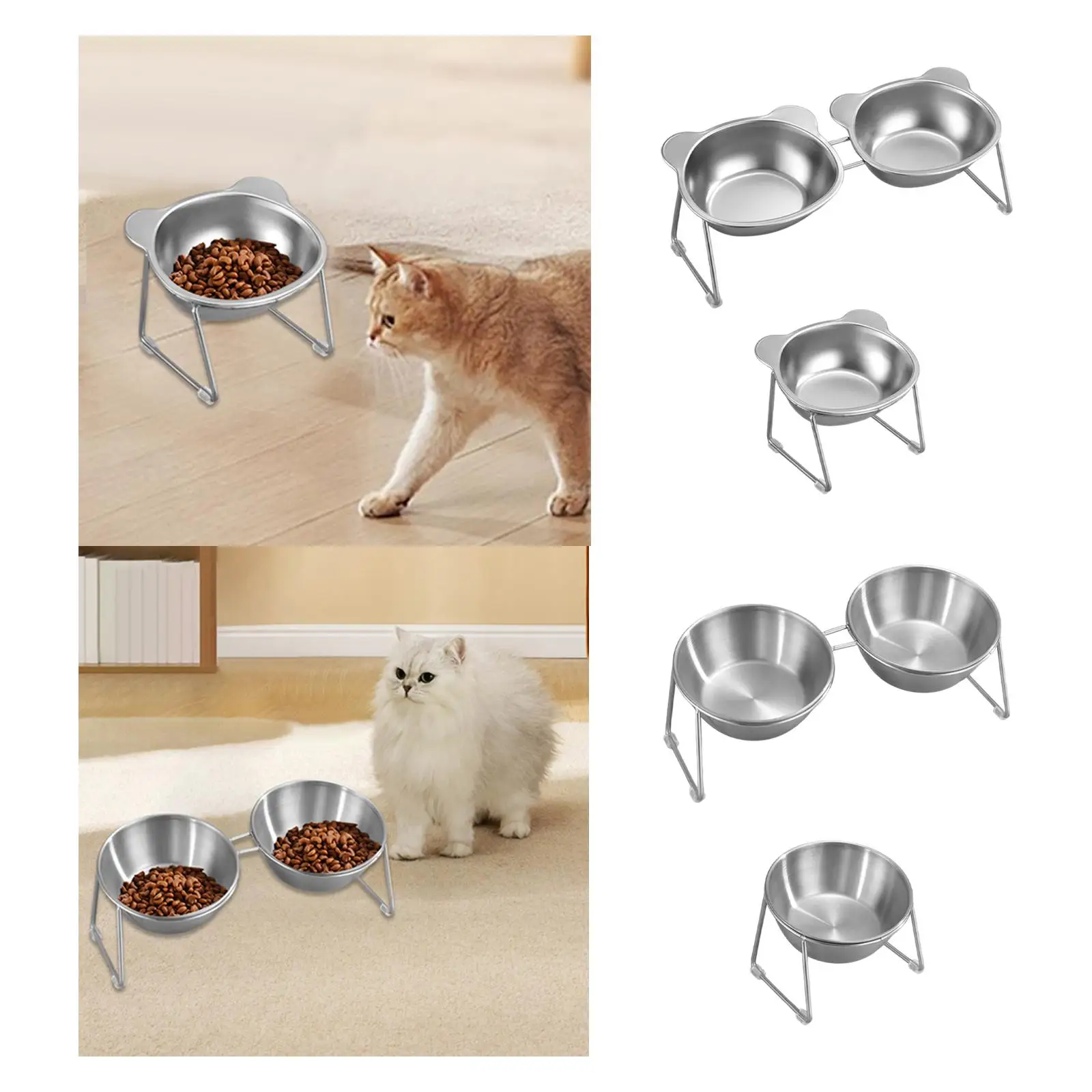 Cat Bowl Supplies Tilted Easy to Clean Comfortable with Stand Nonslip Water Dish Bowl for Small Dogs Kitten Travel Puppy Indoor Cat Bowl Supplies Tilted Easy to Clean Comfortable with Stand Nonslip Water Dish Bowl for Small Dogs Kitten Travel Puppy Indoor