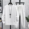 Men's Tracksuit 2 Piece Waffle Hoodie Sweatsuits Sets Athletic Jogging Suits Spring Autumn Casual Sports Suit Fashion Tracksuit 4