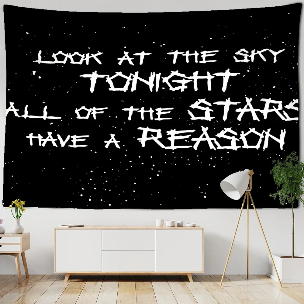 Lil Peep Tapestry Wall Hanging Abstract Tapiz Look At Sky Art Black Hippy Witchcraft Mysterious Aesthetics Room Decor