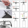 Kitchen Sink Soap Dispenser Brushed Soap Bottle Bathroom Manually Press Soap Bottle Kitchen Accessories 300ML 6