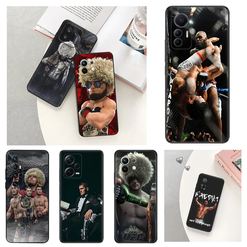 Custodie Per Telefoni Per Xiaomi 13 Pro 12X 12T Redmi Note12 12S 12C A2 A1 Cc9 12Lite Khabib Nurmagomedov Cover Antigoccia Morbida Nera