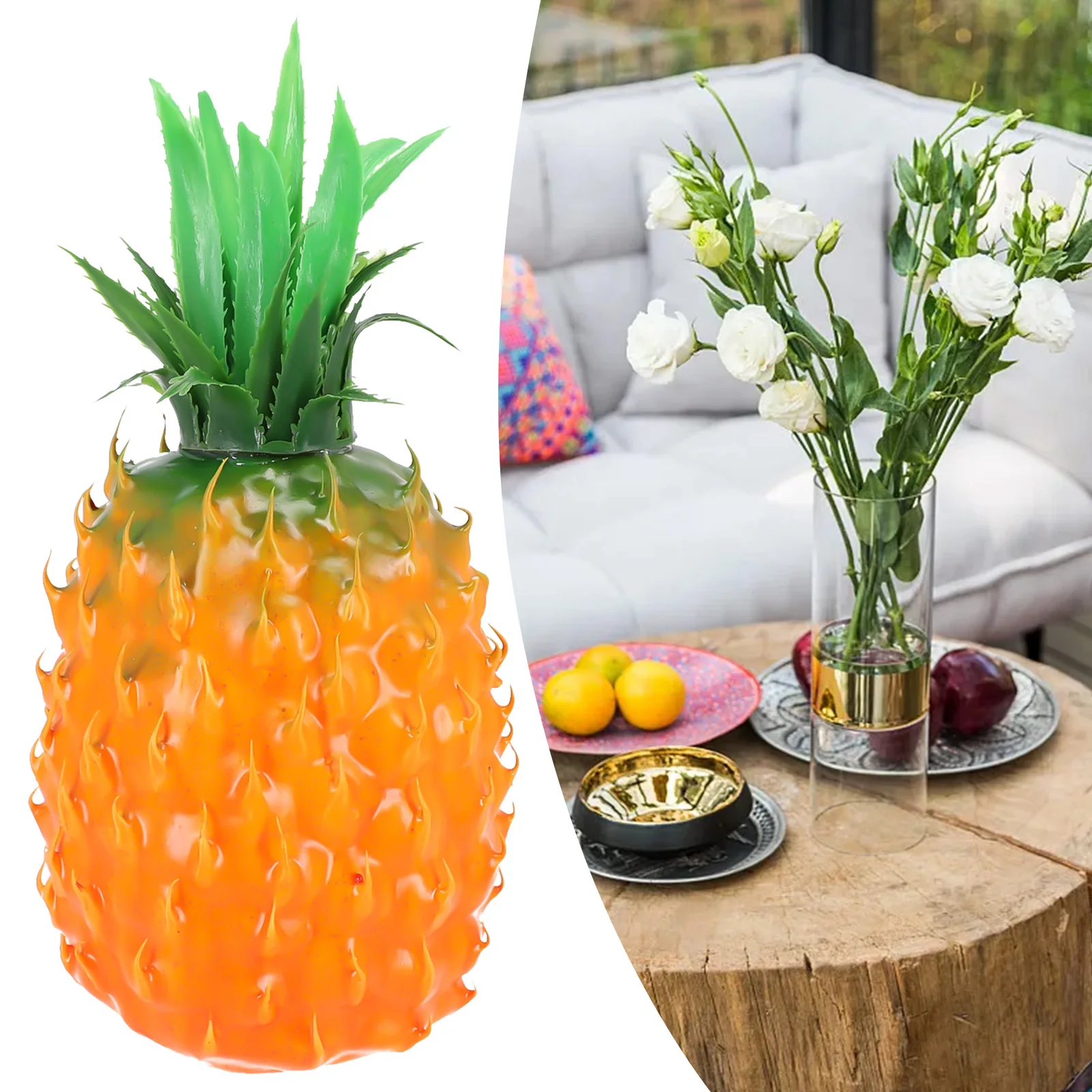 

Home Foods Decor Artificial pineapple Decoration Prop Shop Showcase Party Adornment Ornament Fake Kitchen Plastic