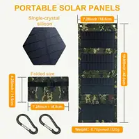 LEAORLD Chargeur solaire 20W, panneau solaire pliable à charge rapide, chargeur solaire USB pour téléphone, monocristallin haute efficacité 6
