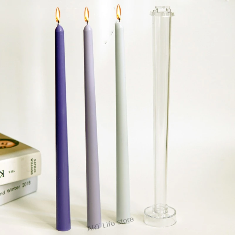 30cm Long Rod Candle Mold Handmade DIY Fragrance Candle Making Products Acrylic Plastic Molds Kit Home Candles Casting Tool
