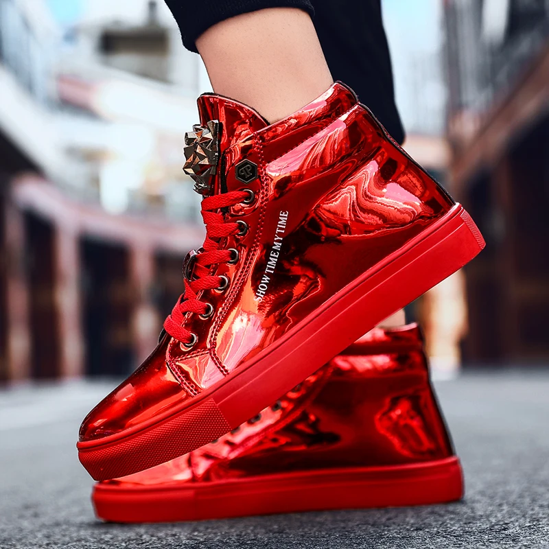 Leather Shoes Men Sneakers Plus Size 47 Ankle Boots Men Hip Hop