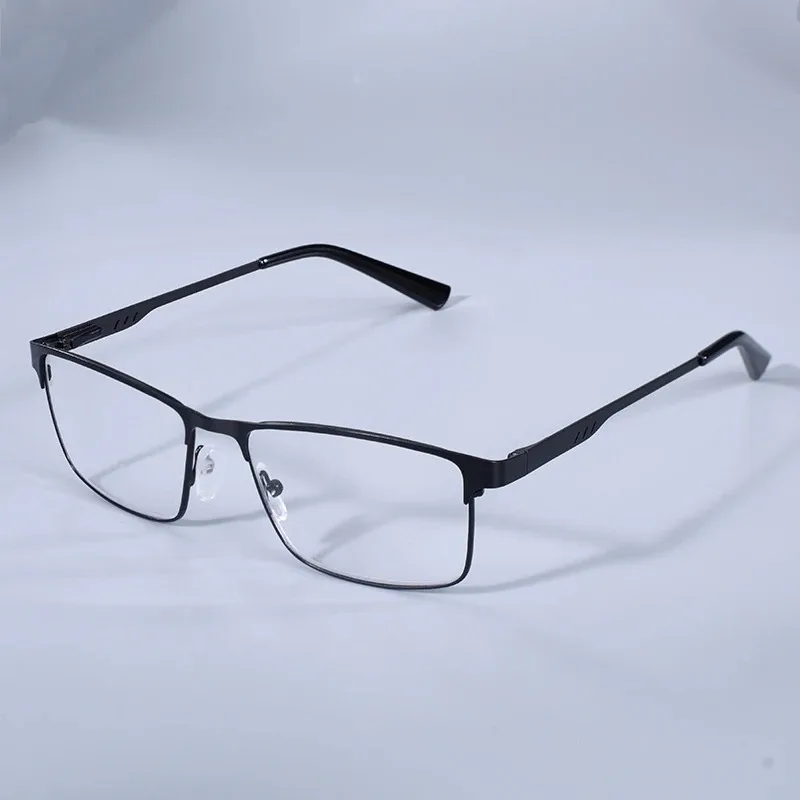 Anti Blue Light Men's Square Metal Frame Reading Glasses
