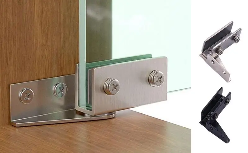 

Glass Door Hinge without drilling glass hinge hinges Cabinet Display Cabinet Wine Cabinet Clip Side Mounted Bathroom Cabinet