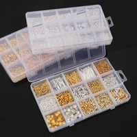 DIY Handmade Jewelry Metal Material Kit – 15 Grid Organizer Box with 1260pcs Accessories (Bracelet, Earrings, Necklace Making)