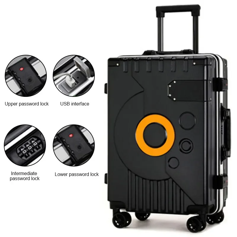Aluminum Frame Suitcase With Silent Wheels And Combination Lock_voghion.com