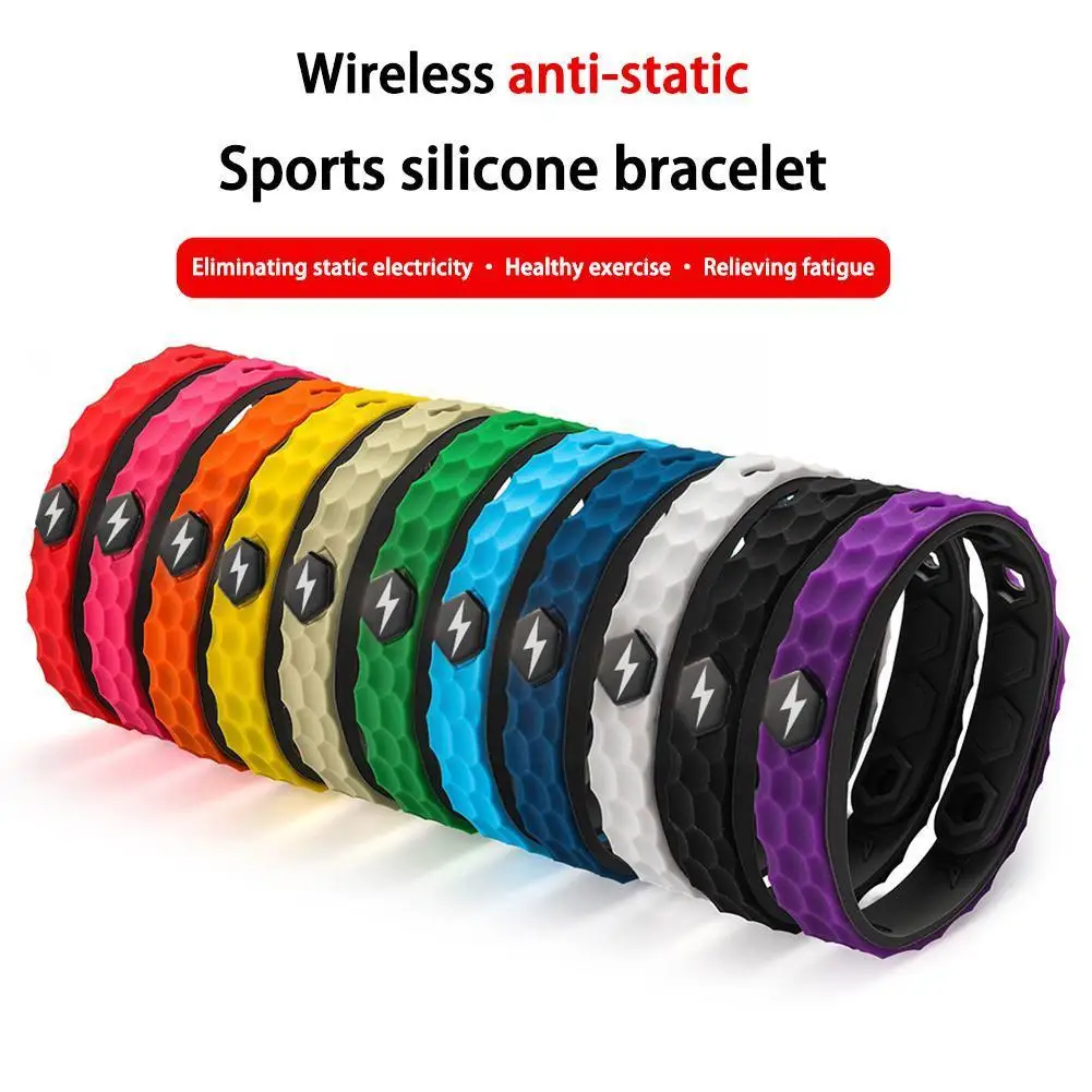 Fashion Silicone Anion Bracelet Men Women Anti-static Ion Sport Wristband Energy Negative Couple Bangle Balance Bracelet