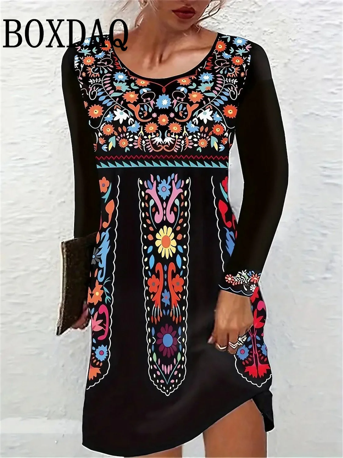 chinese dress ladies Women's New Year Solid Red Mini A-Line Peplum Dress With Square Collar,  Sexy & Elegant Fitted Waist Long Sleeve Bodycon Dress For Christmas, Date  Night main image 1
