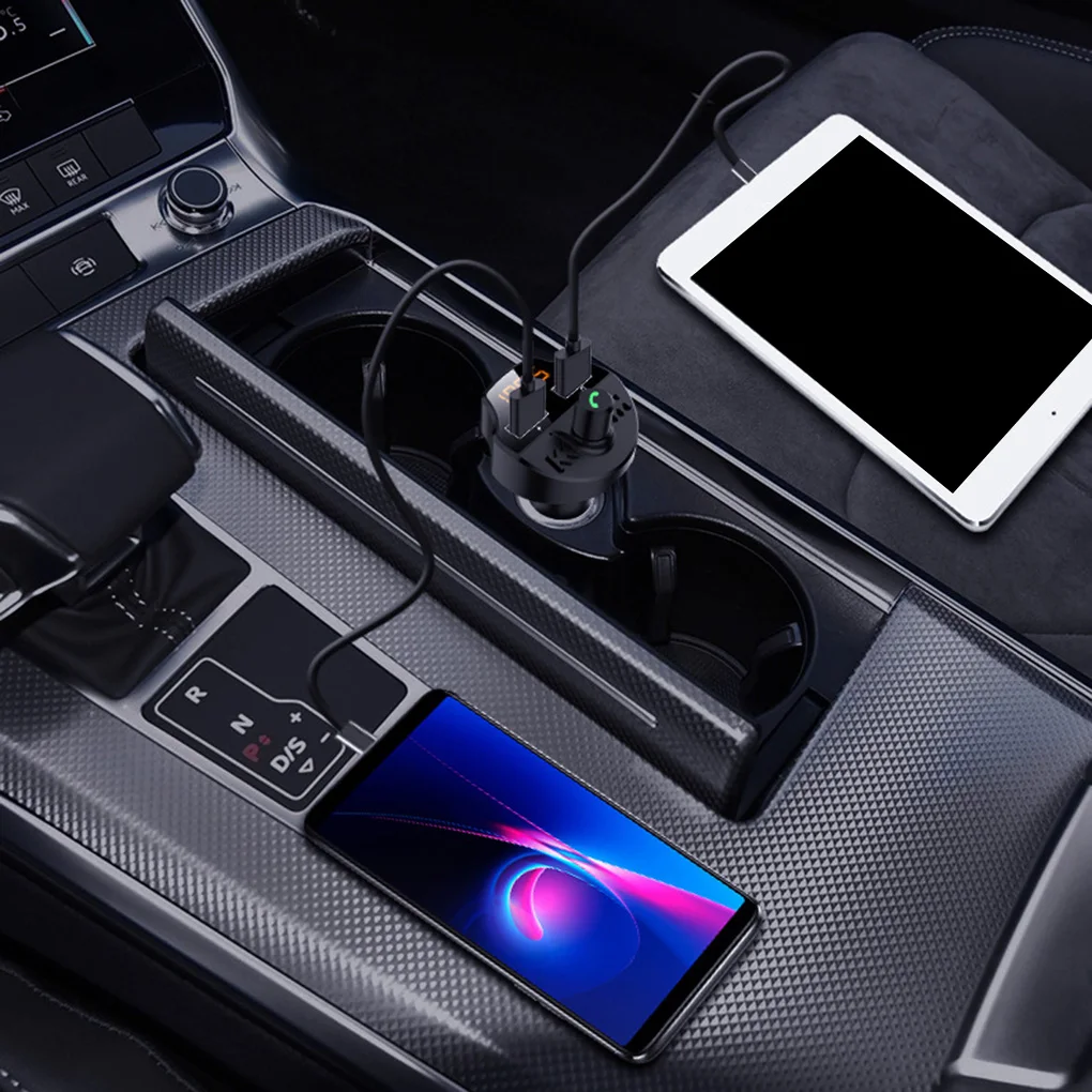 Handsfree Car Kit Bluetooth 5.0 Wireless FM Transmitter Battery Voltage LCD Auto MP3 Player USB Charger
