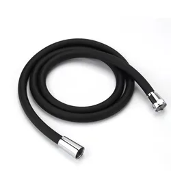 Premium Silicone Flexible High - Pressure Shower Hose - Black, Grey, White Options - 2M (Black)