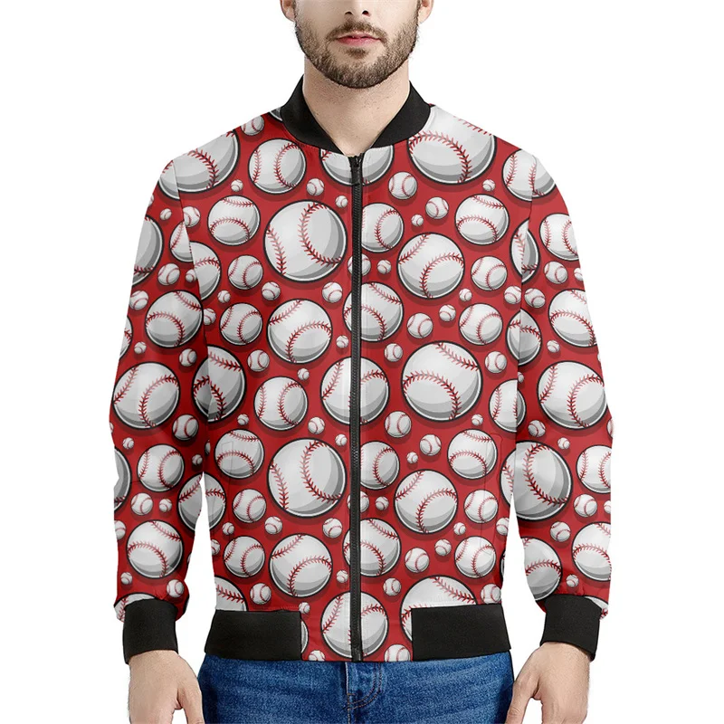 thumbnail image 1 of Chaqueta de béisbol con estampado 3D de moda para hombre, sudadera deportiva de gran tamaño, camisetas de manga larga, chaquetas de bombardero de calle con cremallera, abrigo, 1 of 5