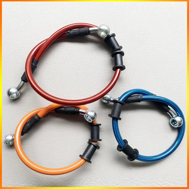 Motorcycle Brake Hose 40cm-80cm Universal Brake Cable Line 28&deg; Braided Steel Hydraulic Clutch Radiator Oil Cooler Dirt Bike Racing Brake Hose Lines Bike Brake Cable