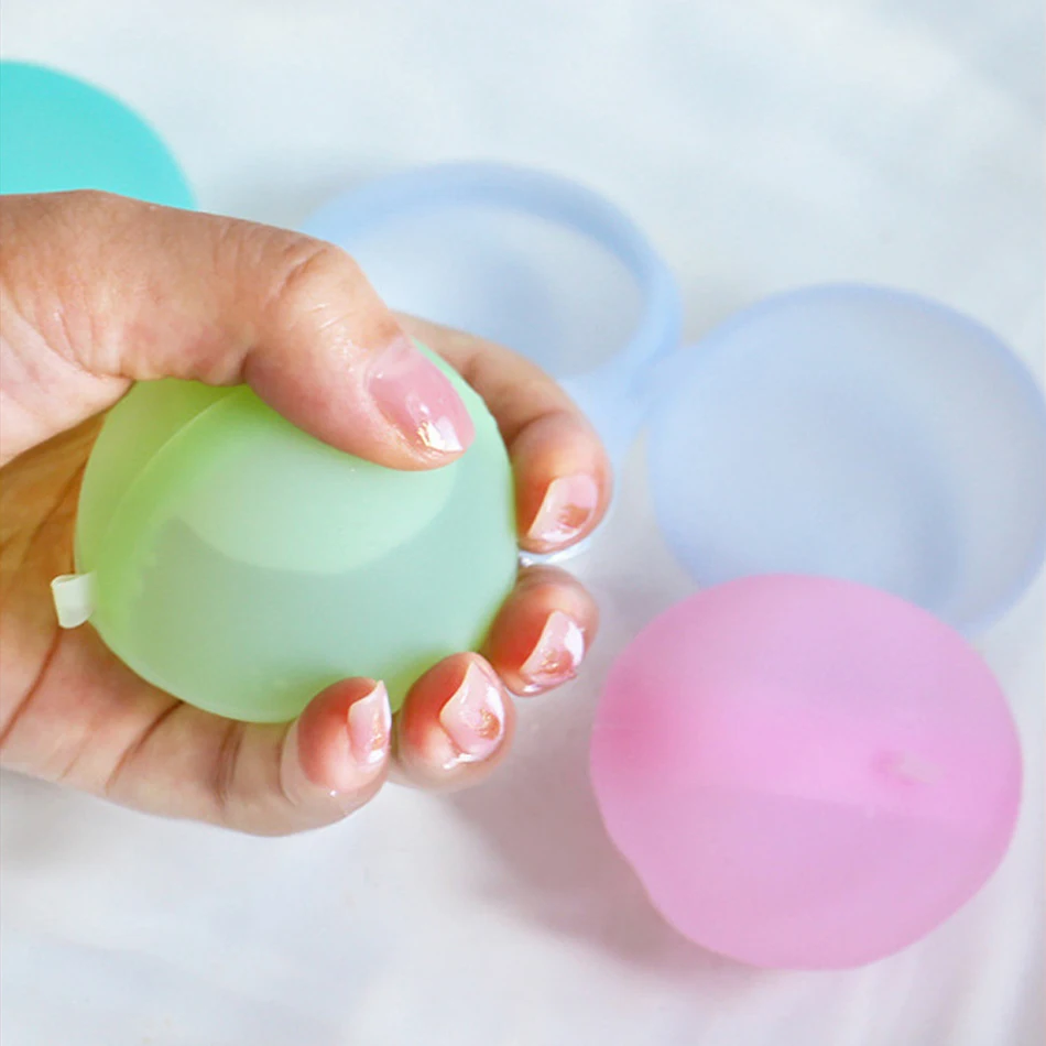 48pcs Reusable Water Fighting Balls Adults Kids Summer Swimming Pool Silicone Water Playing Toys Pool Water Bomb Balloons Games 4