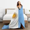 Argentina Flag Super Soft Blankets Blue and White Travelling Throw Blanket Winter Funny Custom Flannel Bedspread Sofa Bed Cover 5
