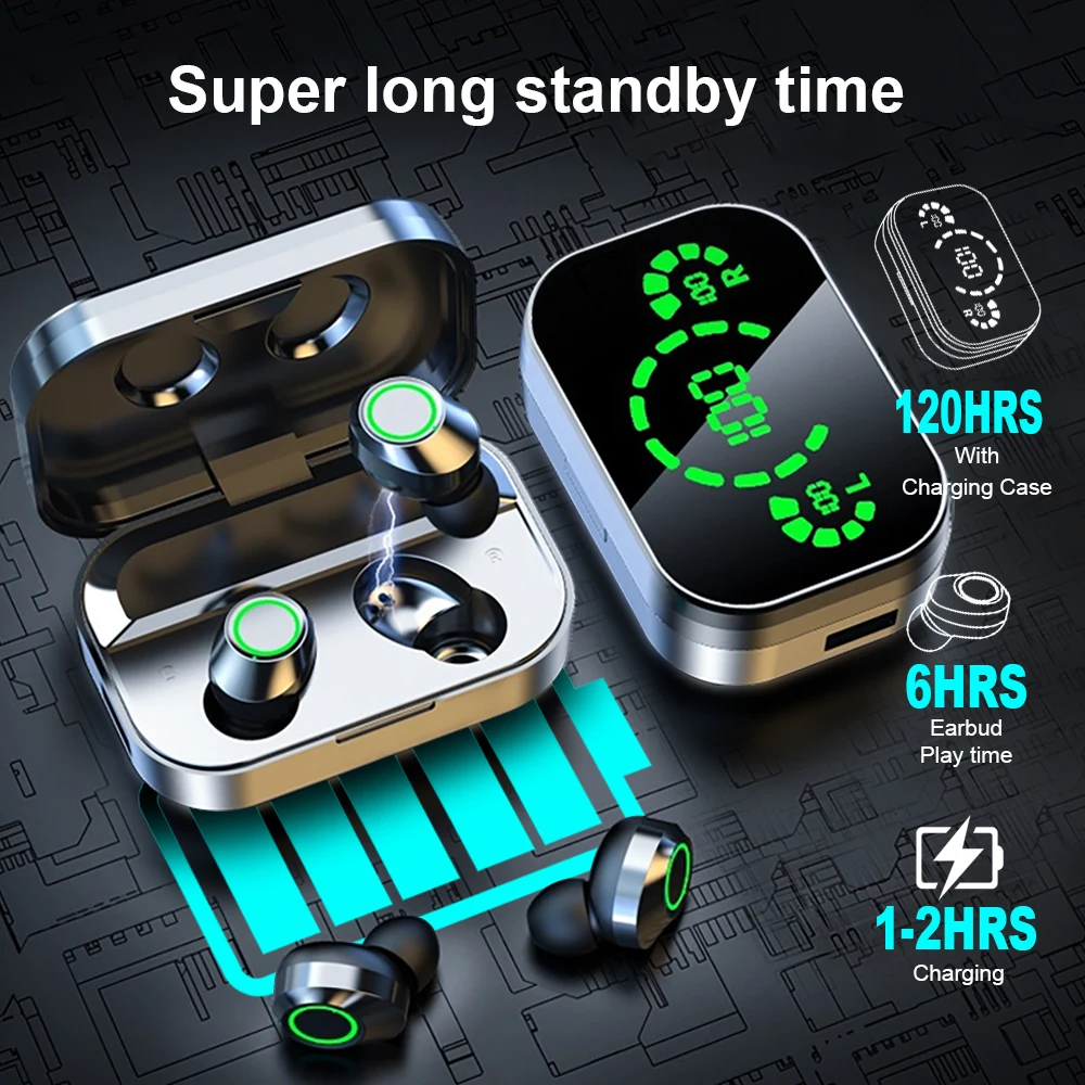 NES TWS Wireless Bluetooth Earphones Sport Stereo Headphones HiFi Music Earbuds With Built-in Microphone HD Call Gaming Headset 3