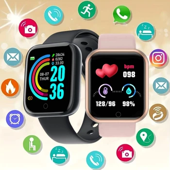 Sports Smartwatch Women Bracelet Men Smart Watch connected Music Control Player Fitness Step Sleep Monitor Y68 D20 Alarm Clock 1