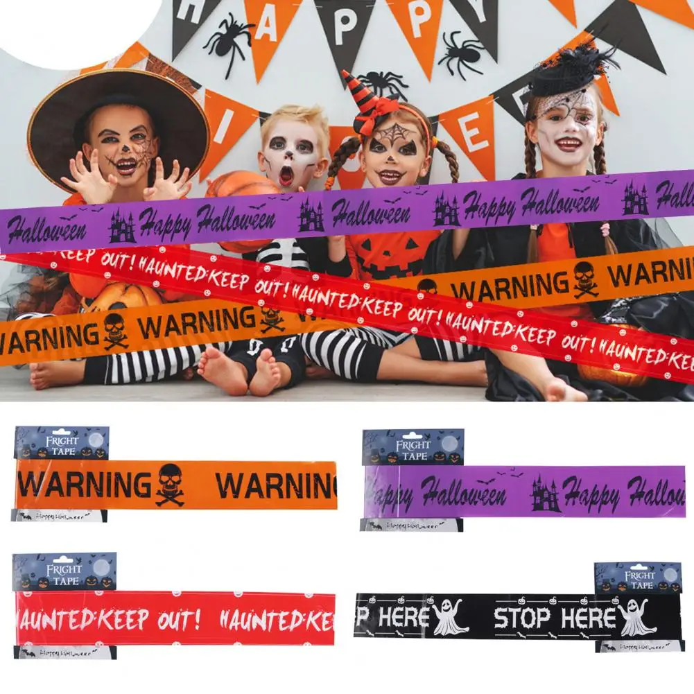 Halloween Fright Tape Riutilizzabile Halloween Warning Tape Skull Ghost Haunted Keep Out Print 600/900Cm Di Lunghezza Decorazione Natalizia