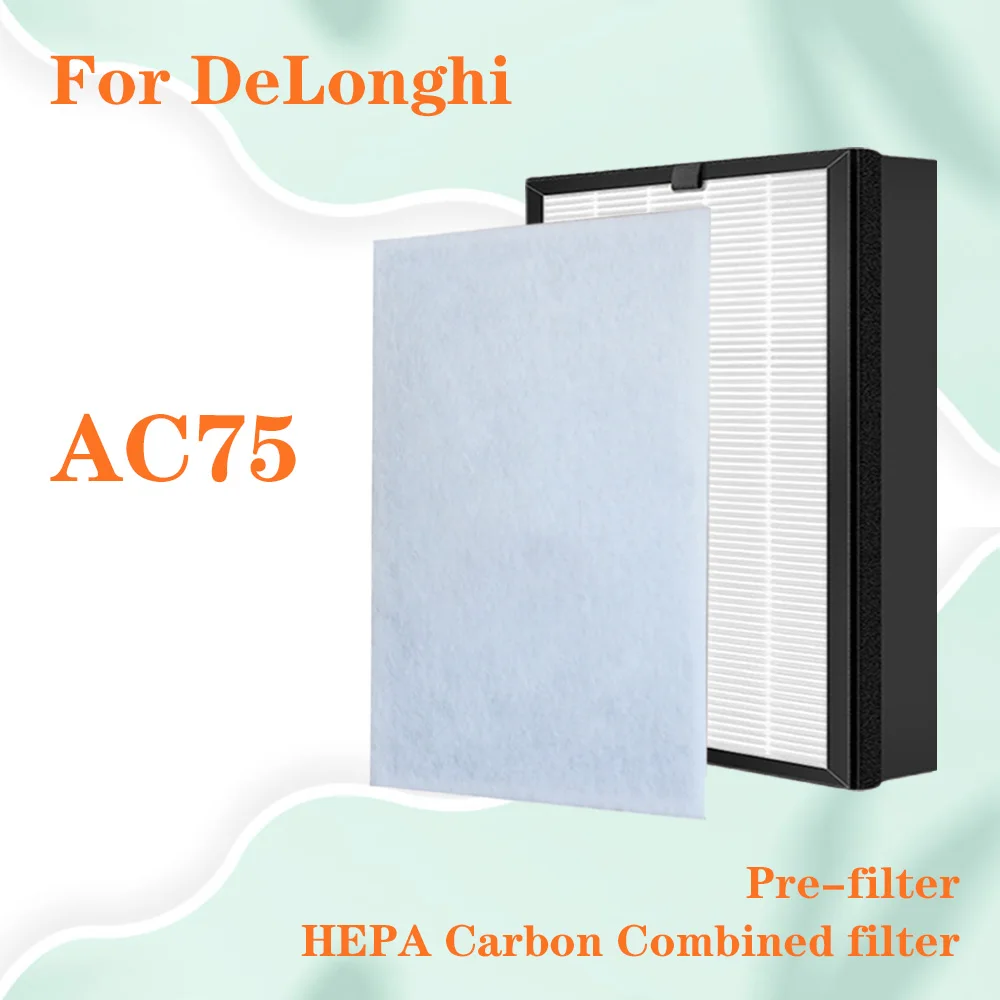 교체 HEPA 활성탄 2 in 1 복합 필터 DeLonghi AC75 공기 청정기 383*299*17mm