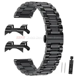 Elegant Solid Stainless Steel Strap for Butterfly Clasp Watch Band (Black)