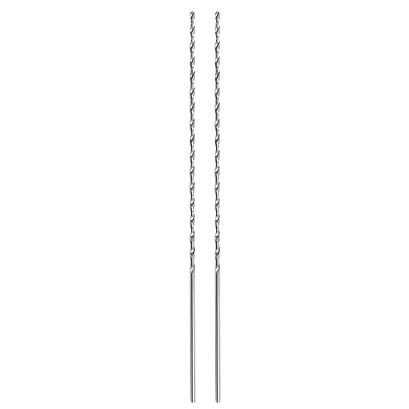 

2X HSS Straight Shank 4Mm Twist Head 300Mm Long Drill Bit Silver Tone