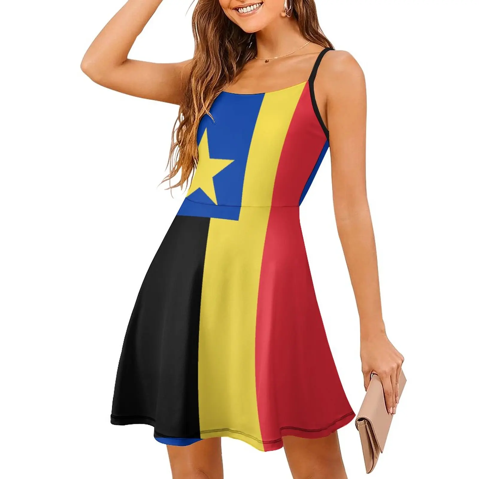 

Exotic Woman's Dress Dresses Flag of Governor-General of Belgian Congo Women's Sling Dress Unique Cocktails Humor Graphic