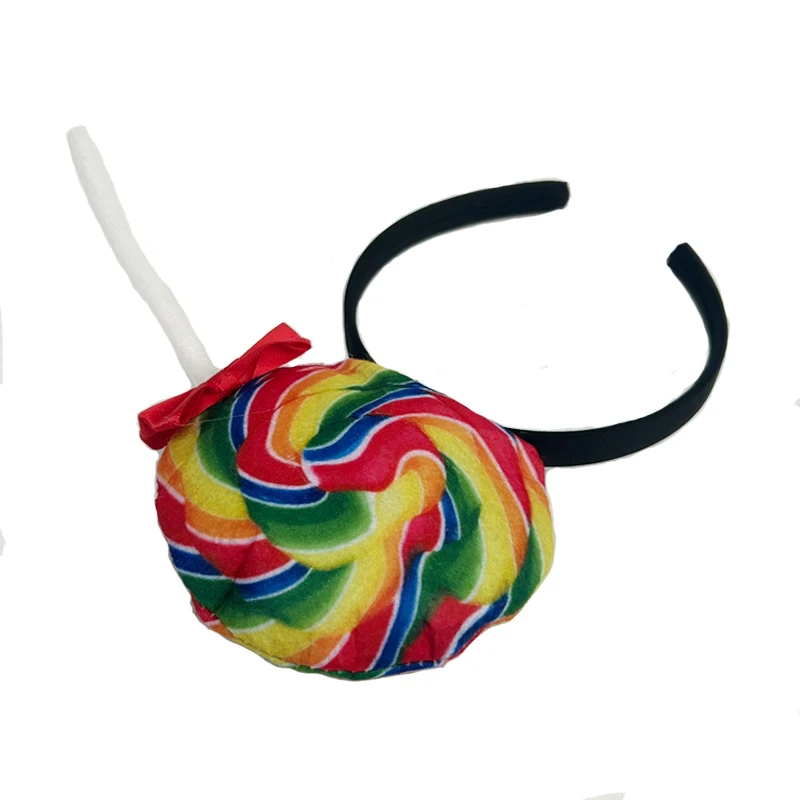 Dongcill Lollipop kostuum, lollipop haarband, haarsieraad, tatoeages voor bonbonkostuum, snoepkostuum voor Halloween, carnaval, A, Abmessungen sehen Sie bitte das Bild