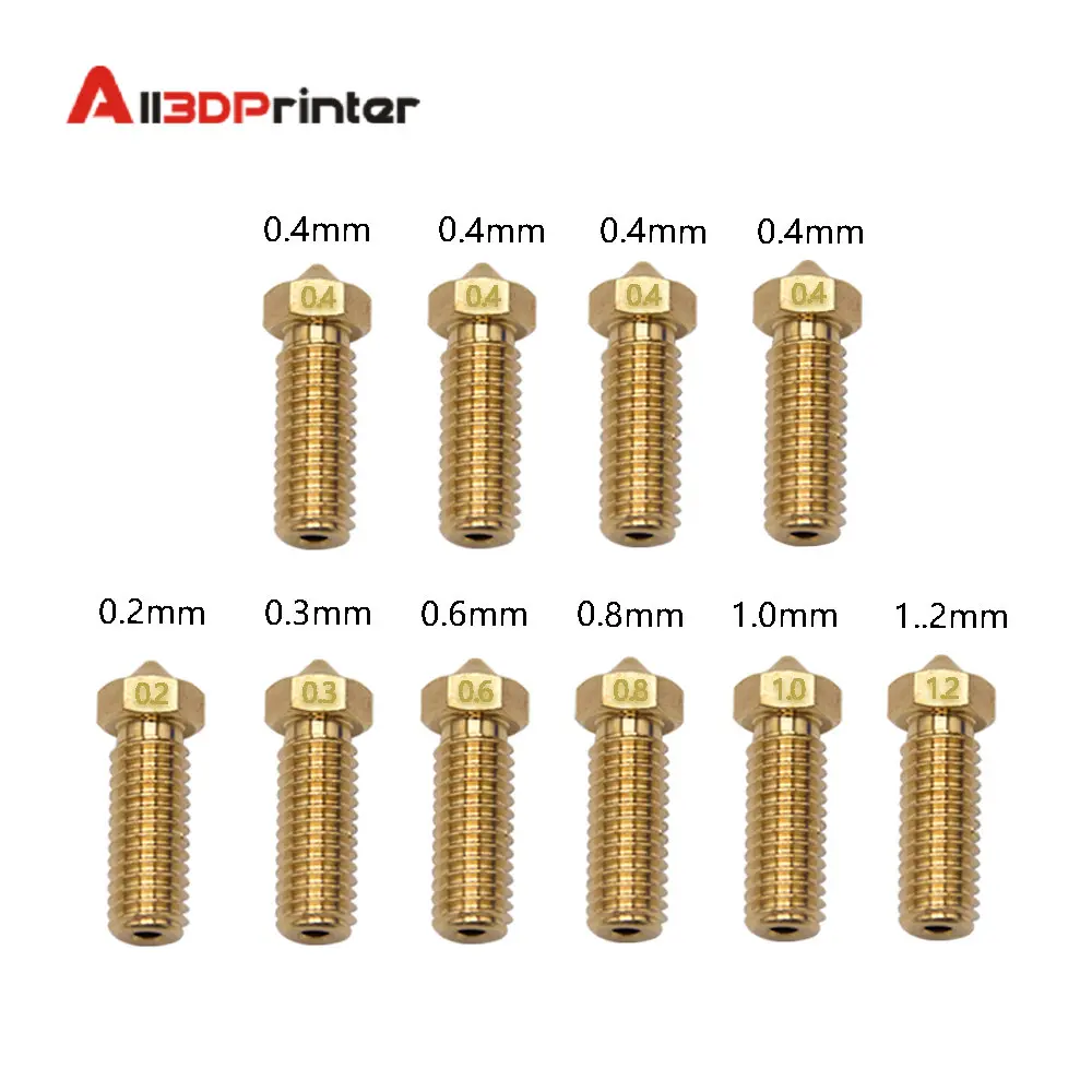 Artilharia-sidewinder x1 x2 Genius Volcano Brass Nozzle Impressora 3d Bico de Aço Inoxidável 0.2 mm 0.3 mm 0.4 mm 0.5 mm 0.6 mm 0.8 mm 1.0 mm - Imagem 4