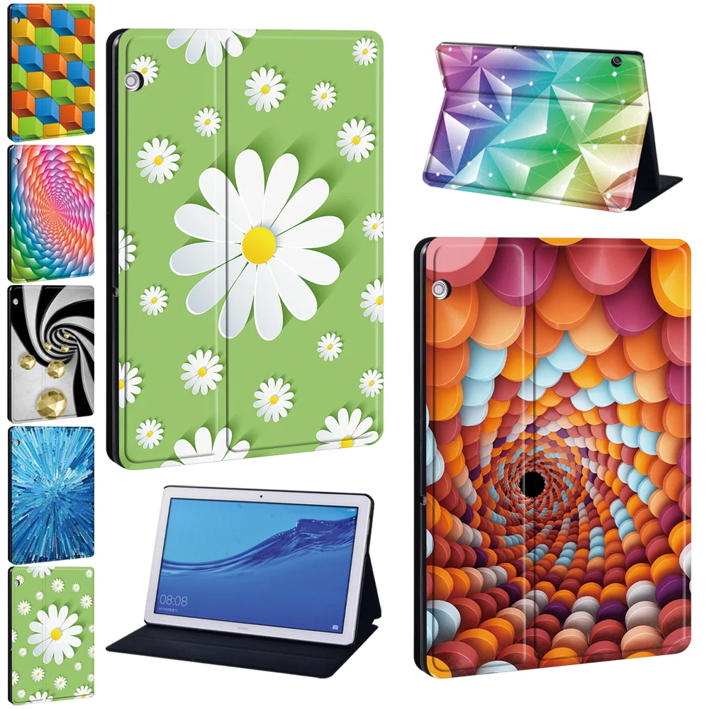 Per Huawei Mediapad M5 Lite 10.1 /M5 10.8 /Mediapad M5 Lite 8 /T3 8.0 /T3 10 9.6 /T5 10 10.1 Custodia Protettiva Per Tablet Con Motivo 3D