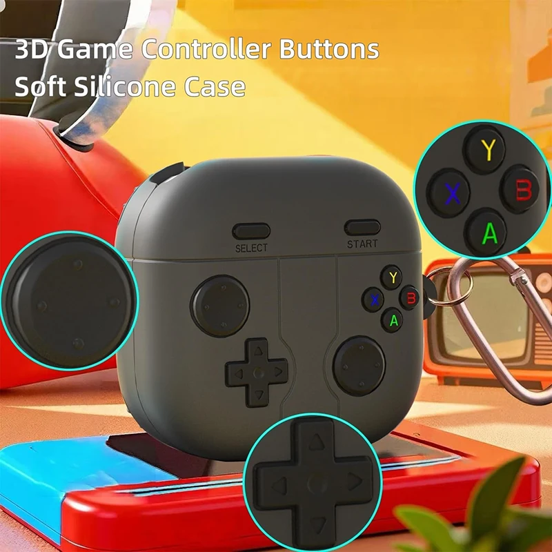 3D Cartoon Gamepad Style Silicone Soft Phone Case - Playful Earbud Protector Cover