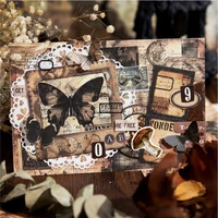 Journal GO 30pcs Retro Burnt Material Paper DIY Decorative Collage Scrapbooking Diary Material Craft Supplies Background Paper 2