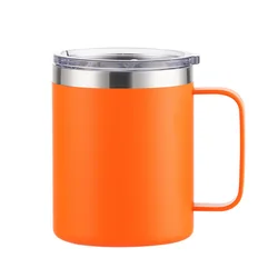 Insulated Stainless Steel Travel Mug with Handle and Leak - Proof Lid - 12oz - 360ml (Orange)