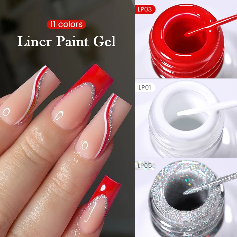 BORN PRETTY Glitter For Nails Gold Sliver Nail Art Painting Wire Drawing  Line Stripe Gel Manicure DIY Design - AliExpress