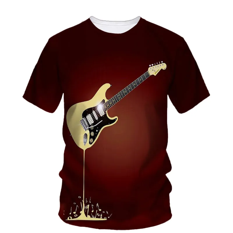 FashionTrendRockMusicGuitarBoyFashionBrandCreative3dPrinted