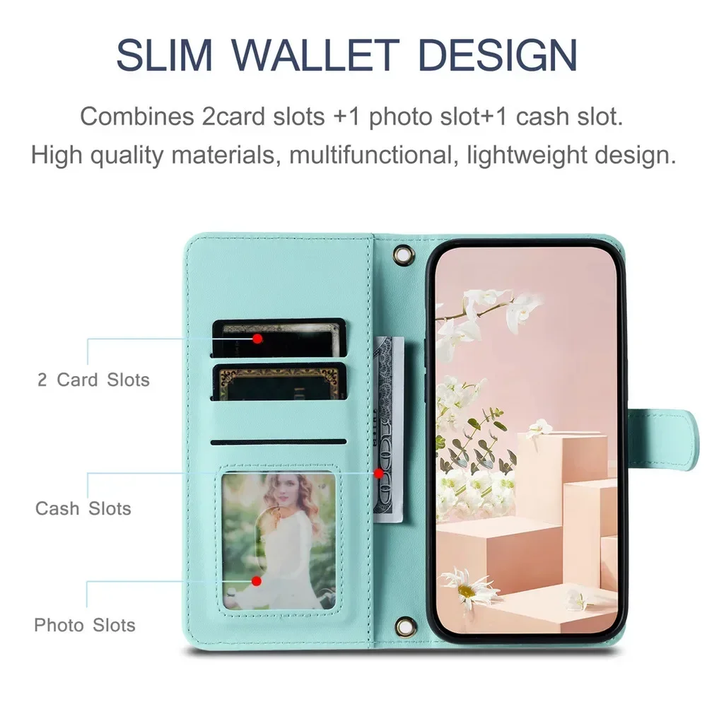 V29 V30 V40 Lite 5G 4G Flip Case For Vivo V40 SE Crossbody Luxury Leather Book Funda For Vivo V40 Pro V30E V30SE Wallet Cover 3