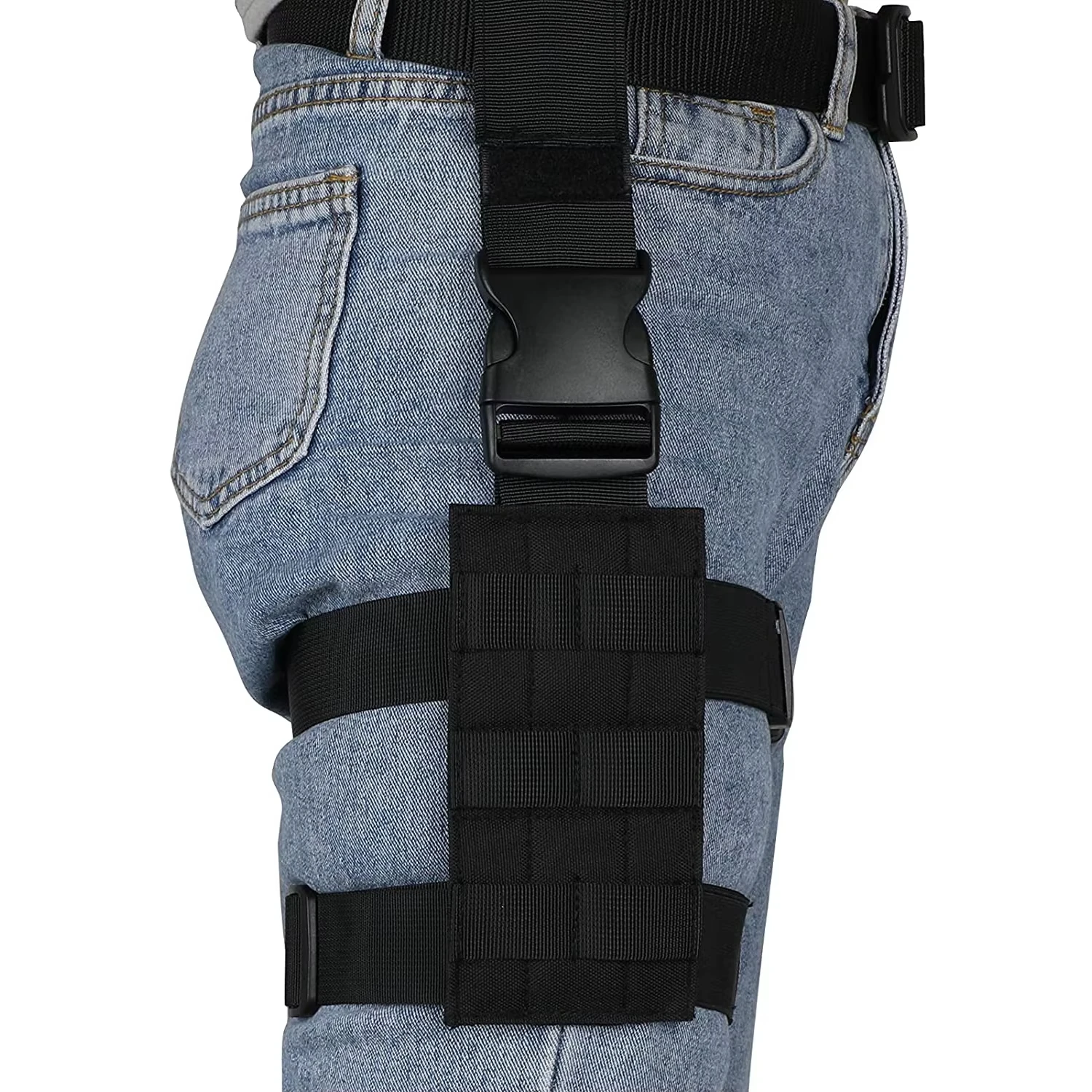 Gun Holster DIZETION Universal Drop Leg Holster Thigh Platform Tactical Gun Holster for Hunting Paintball Panel with Adjustable Molle Straps pistol holster gun holster gun accessories hunting holster