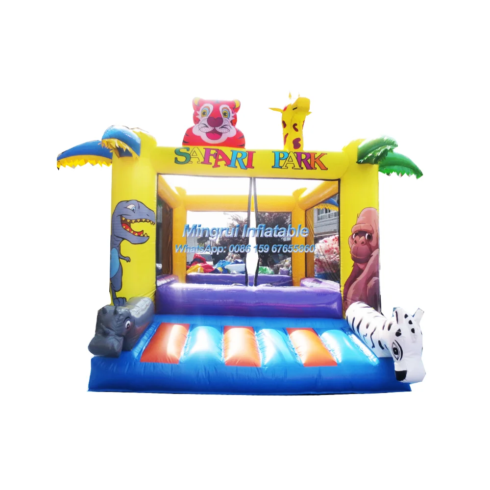 Inflatable Coconut Tree Animal World Bouncer Blue for Kids intex inflatable water slide kool splash blue